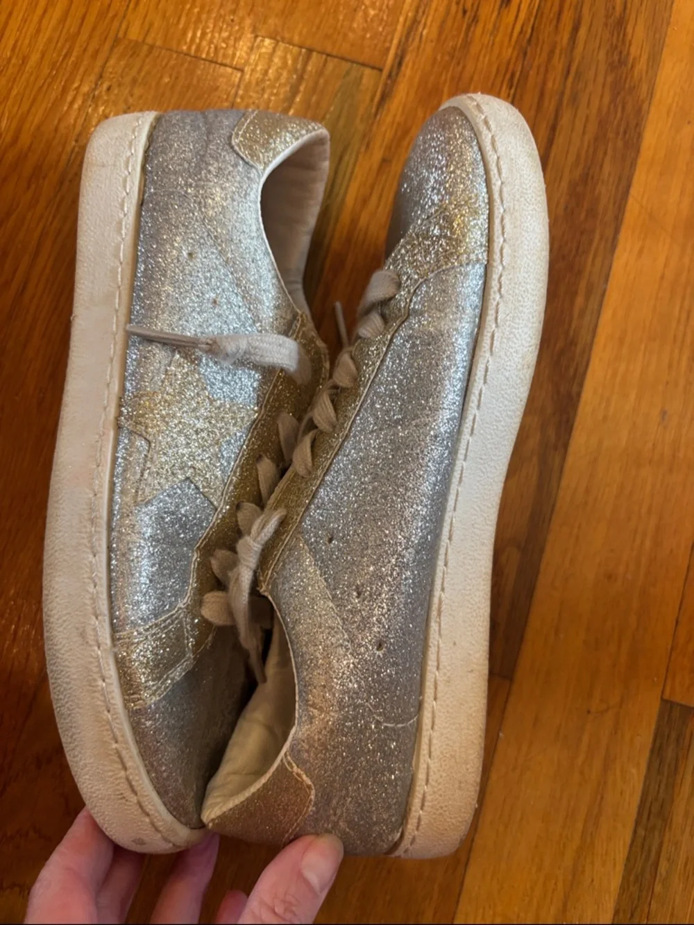 Vintage Havana Silver and Gold Glitter Sneakers Sz 6